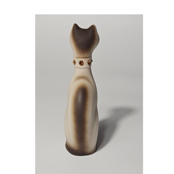 Vintage Siamese Cat |Rhinestone Eyes and Collar | Mid-Century - Picture 5 of 11